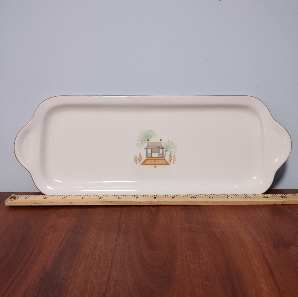 Vintage GUY DEGRENNE Limoges White Oval Serving Cake Tray Plate Made In France